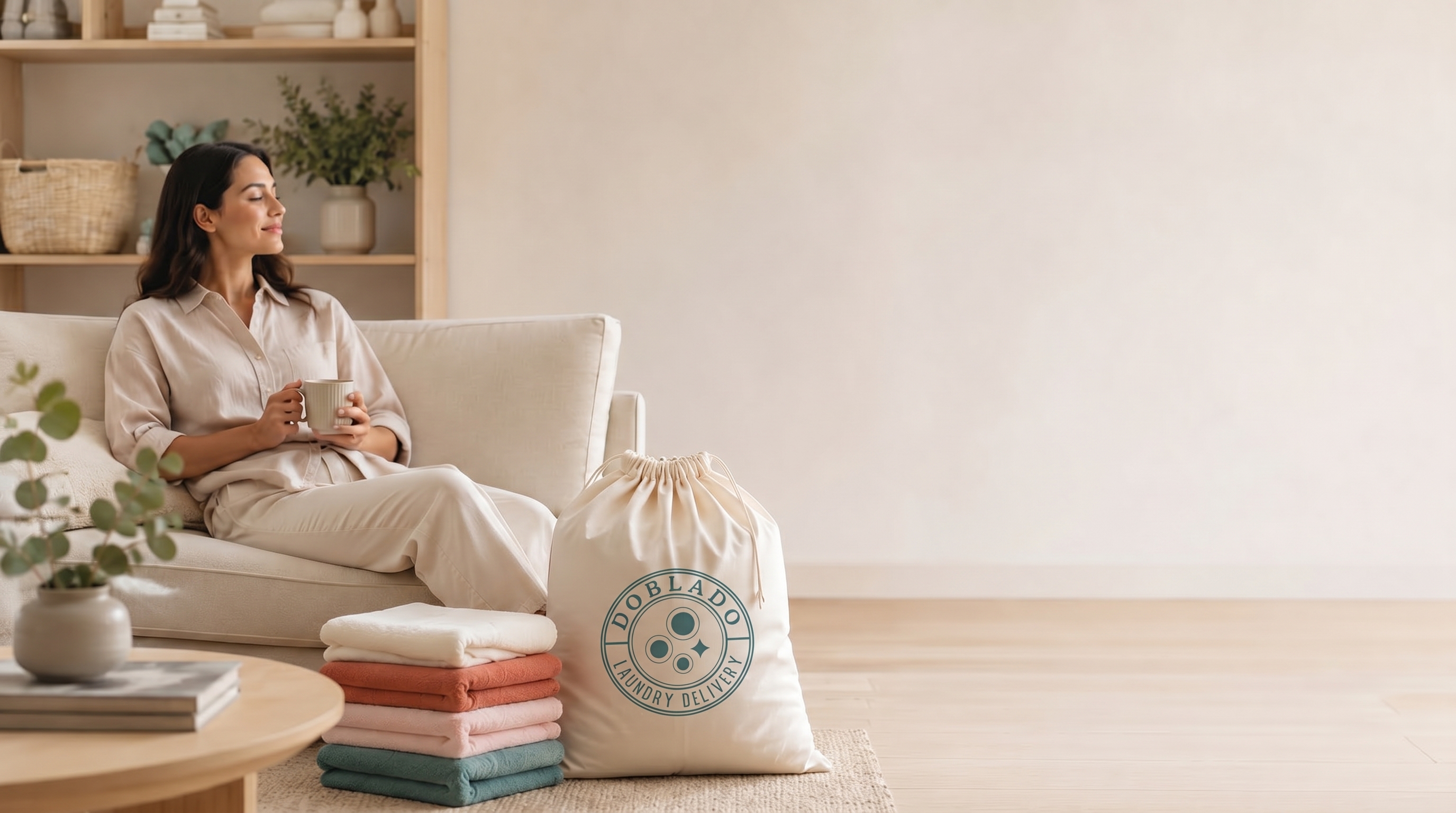 Customer relaxing at home